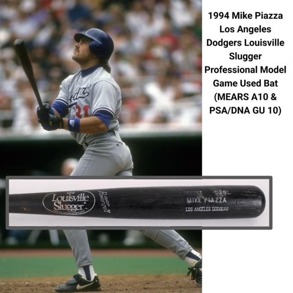 1994 Mike Piazza Los Angeles Dodgers Louisville Slugger Professional Model Game Used Bat (MEARS A10 & PSA/DNA GU 10)