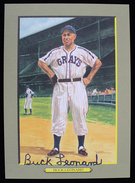 1990 Buck Leonard (d.1997) Homestead Grays Signed 5"x8" Perez Steele Galleries Print (JSA)