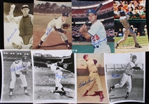 1970-2000's Eric Karros and Raul Mondesi LA Dodgers, Mel Stottlemyre NY Yankees and More Signed 8x10 B&W and Color Photos (Lot of 16)