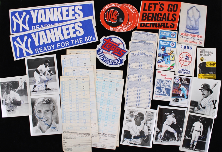 1970s-1990s MLB Pocket Schedules, MLB All-Star Game Ballots, NBA All Star Game Ballots, NFL Stickers & More (Lot of 36)