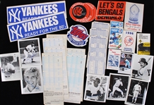 1970s-1990s MLB Pocket Schedules, MLB All-Star Game Ballots, NBA All Star Game Ballots, NFL Stickers & More (Lot of 36)