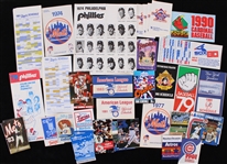 1960s-1990s MLB Pocket Schedules MLB Ticket Order Forms and NBA Tickets and Ticket Stubs (Lot of 50+) 