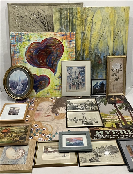 1990s-2010s Collection of Canvas Prints, Framed Prints & Artwork (Lot of 70)