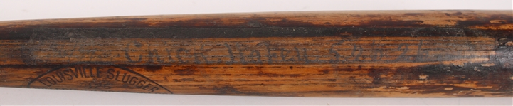1926 Chick Hafey St. Louis Cardinals H&B Louisville Slugger Professional Model Lathe Bat (MEARS LOA & PSA/DNA) Sidewritten