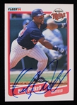1990 Kirby Puckett Minnesota Twins Signed Fleer Baseball Trading Card