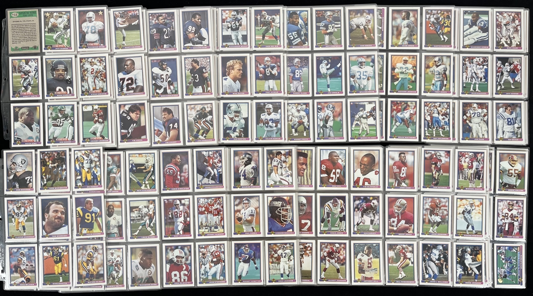 1989-91 Football Trading Card Complete Sets - Lot of 8 w/ Score, Pro Set, Pacific & Bowman (Numerous HOF Rookie Cards)