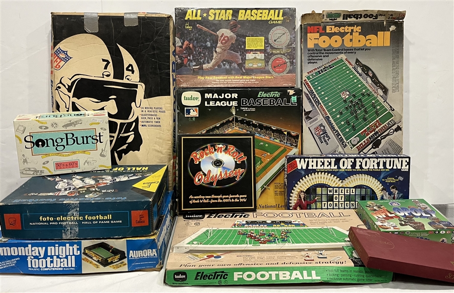 1960s-1990s Classic Board Games, Electric Football & more (Lot of 12)