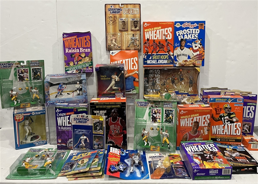 1980s-90s Starting Line Up Figures & Wheaties Boxes (Lot of 50+)