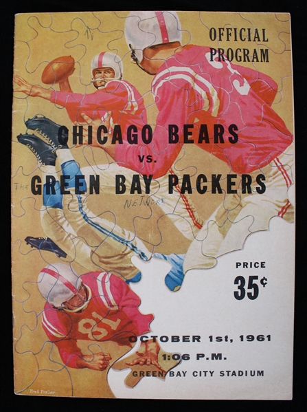 1961 Bart Starr & Boyd Dowler Signed Green Bay Packers vs Chicago Bears Program (JSA)