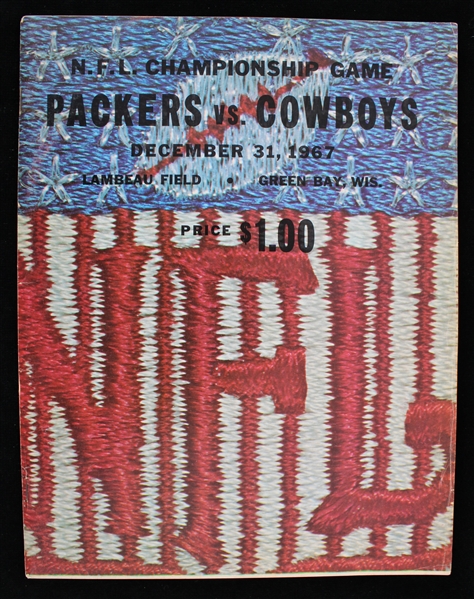 1967 Green Bay Packers vs Dallas Cowboys "Ice Bowl" Program 