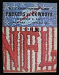 1967 Green Bay Packers vs Dallas Cowboys "Ice Bowl" Program 