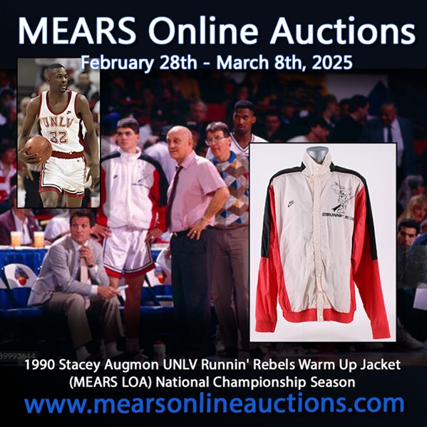 1990 Stacey Augmon UNLV Runnin Rebels Warm Up Jacket (MEARS LOA) National Championship Season