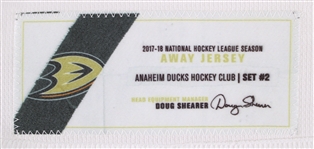 2017-18 Ryan Miller Anaheim Ducks Game Worn Road Jersey (MEARS A10)