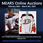 2017-18 Ryan Miller Anaheim Ducks Game Worn Road Jersey (MEARS A10)