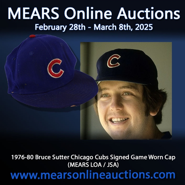 1976-80 Bruce Sutter Chicago Cubs Signed Game Worn Cap (MEARS LOA / JSA)