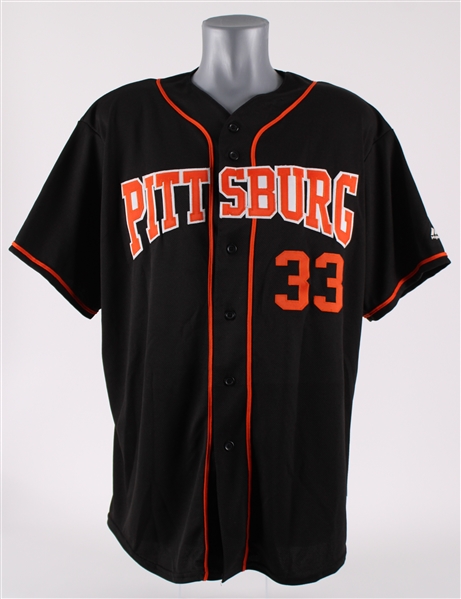 2015 Jose Canseco Pittsburg Diamonds Signed Game Worn Jersey (MEARS LOA / JSA)