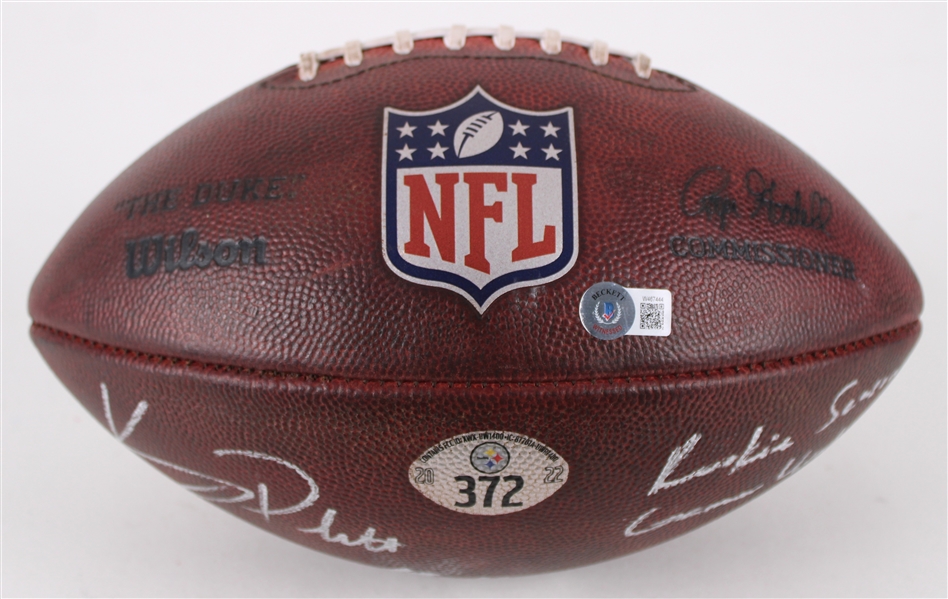 2022 (November 28) Kenny Pickett Ryan Pickens Pittsburgh Steelers #372 Signed ONFL Goodell Game Used Football (MEARS LOA / JSA / Beckett / MetaBilia COA)