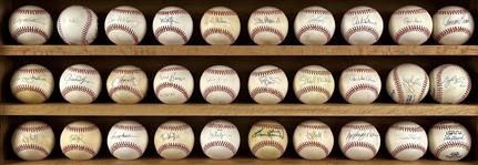 1980s-2000s Hall of Fame & Stars Signed Baseball Collection - Lot of 39 w/ Reggie Jackson, Johnny Bench, Ernie Banks, Stan Musial & More (JSA)