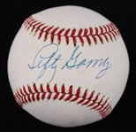 1985-88 Lefty Gomez New York Yankees Signed OAL Brown Baseball (JSA)