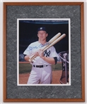 1990-93 Mickey Mantle New York Yankees Signed 17" x 21" Framed Photo (JSA) 