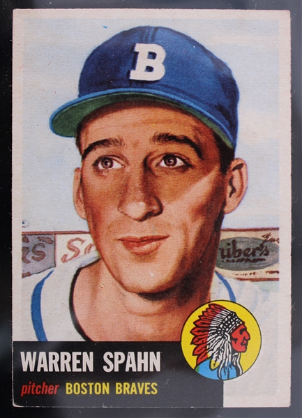 1953 Warren Spahn Boston Braves Topps #147 Baseball Trading Card