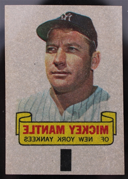 1966 Mickey Mantle New York Yankees Topps Rub Off 