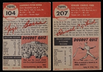 1953 Yogi Berra Whitey Ford New York Yankees Topps Baseball Trading Cards - Lot of 2
