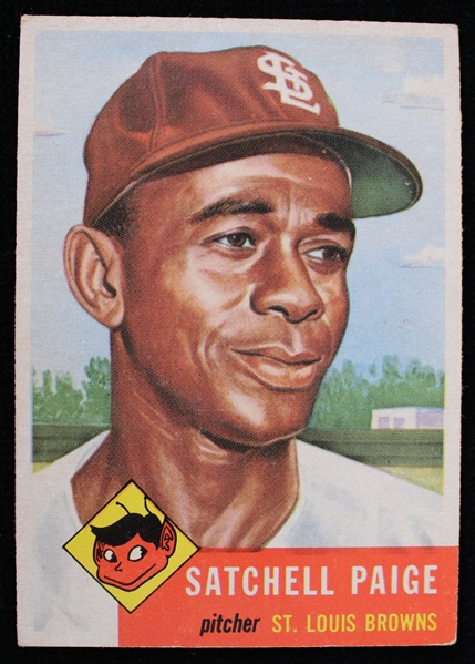 1953 Satchel Paige St. Louis Browns Topps #220 Rookie Baseball Trading Card