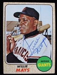 1968 Willie Mays San Francisco Giants Signed Topps #50 Baseball Trading Card (JSA) 