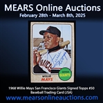 1968 Willie Mays San Francisco Giants Signed Topps #50 Baseball Trading Card (JSA) 