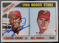 1966 Ferguson Jenkins Philadelphia Phillies Signed Topps #254 Rookie Baseball Trading Card (JSA)