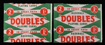 1951 Topps Doubles Baseball Playing Cards Unopened Wax Packs - Lot of 2