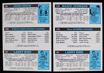 1980 Larry Bird Boston Celtics Topps Rookie Basketball Trading Cards - Lot of 2 w/ Magic Johnson Co-Rookie Card & Cartwright/Drew Card