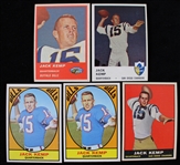 1961-67 Jack Kemp Chargers / Bills Football Trading Cards - Lot of 5