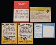 1961-67 Jack Kemp Chargers / Bills Football Trading Cards - Lot of 5