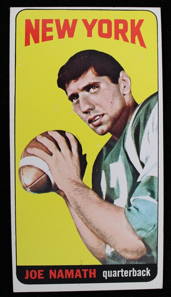 1965 Joe Namath New York Jets Topps #122 Rookie Football Trading Card 