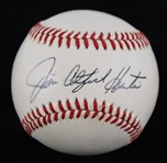 1985-89 Jim "Catfish" Hunter Oakland Athletics Signed OAL Brown Baseball (JSA)