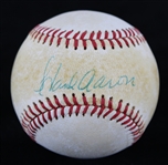 1982 Hank Aaron Atlanta Braves Signed ONL Feeney Baseball (JSA)