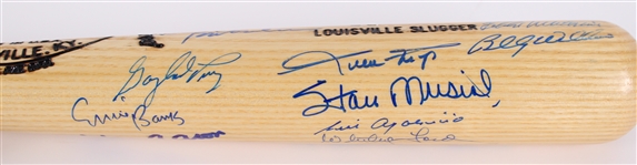 1990's Hall of Fame Multi Signed H&B Louisville Slugger Bat w/ 19 Signatures Including Willie Mays, Hank Aaron, Yogi Berra & More (JSA)