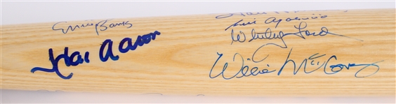 1990's Hall of Fame Multi Signed H&B Louisville Slugger Bat w/ 19 Signatures Including Willie Mays, Hank Aaron, Yogi Berra & More (JSA)