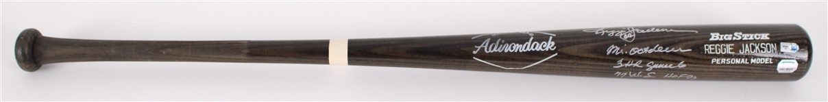 2008 Reggie Jackson New York Yankees Signed & Multi Inscribed Adirondack Bat (JSA / MLB Hologram)
