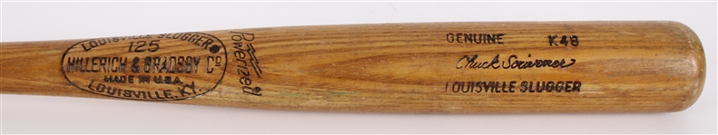 1977 Chuck Scrivener Detroit Tigers H&B Louisville Slugger Professional Model Game Used Bat (MEARS LOA)