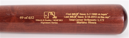 2013 Mariano Rivera New York Yankees Signed Louisville Slugger Career Accomplishments Bat (Steiner) 49/652