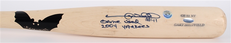 2004 Gary Sheffield New York Yankees Signed SamBat Professional Model Game Used Bat (MEARS A10 / Steiner)