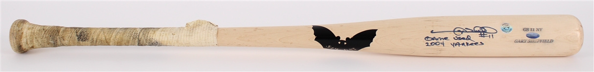 2004 Gary Sheffield New York Yankees Signed SamBat Professional Model Game Used Bat (MEARS A10 / Steiner)