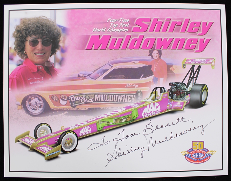 2001 Shirley Muldowney First Female in Top Fuel Racing Autographed 8"x10" Color Photo (JSA)