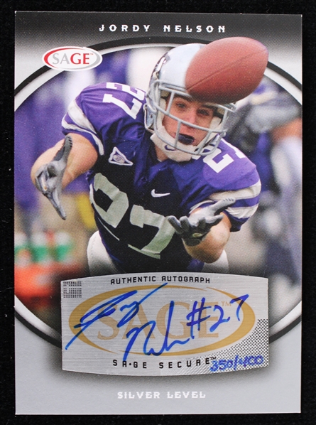 2008 Jordy Nelson Kansas State Autographed Sage Trading Card  A43 SN 350/400