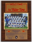 1982 Milwaukee Brewers AL Champions 12" x 16" Miller High Life Team Photo Plaque 