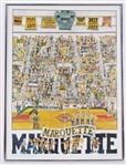 1984 Marquette Warriors MECCA Arena 18" x 24" Framed John Holliday Illustration Print
