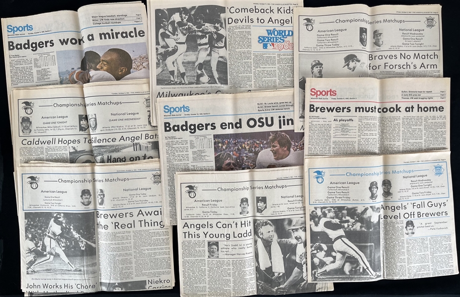 1982 Milwaukee Brewers American League Champions Newspaper Collection - Lot of 60+